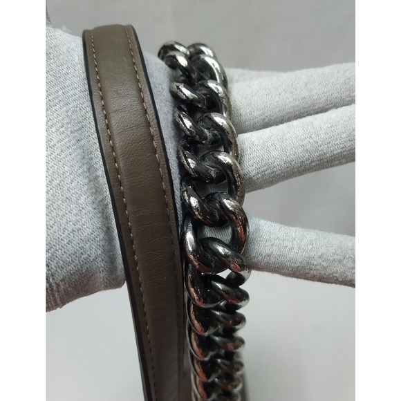 Coach Swagger Shoulder Bag In Brown Pebble Leather With Ombre Rivets Chain Strap - Picture 7 of 16